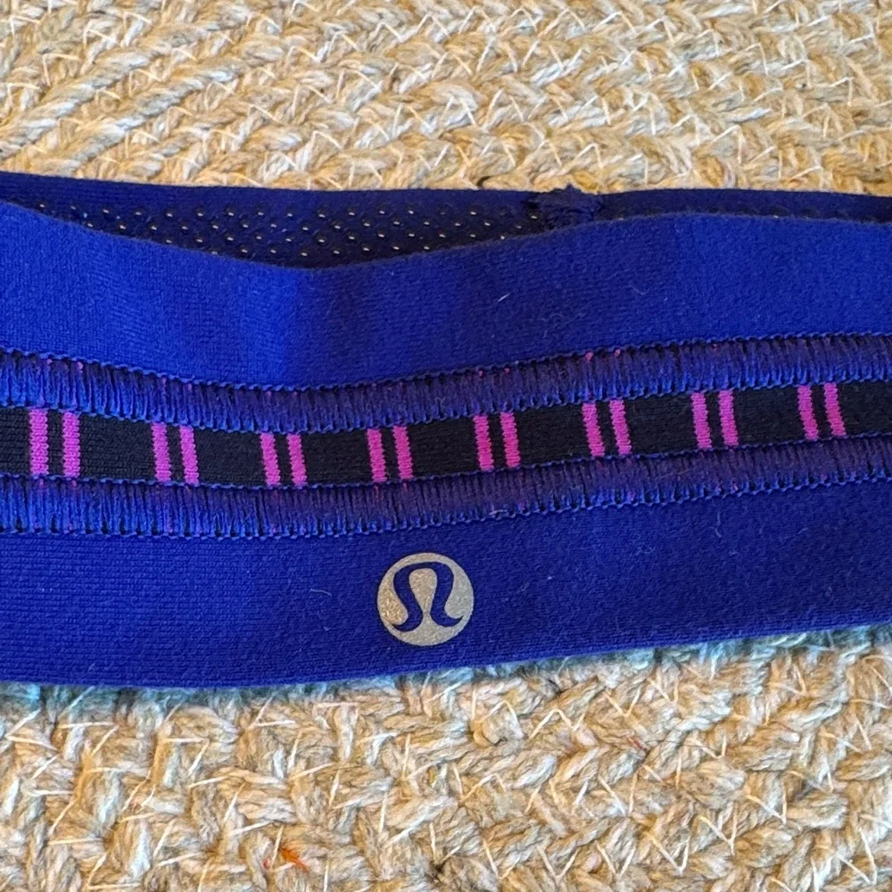 Lululemon Blue & Pink Athletic Headband | Stretch Workout Band